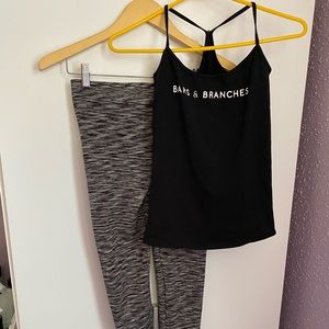 Grey leggings with tank top set